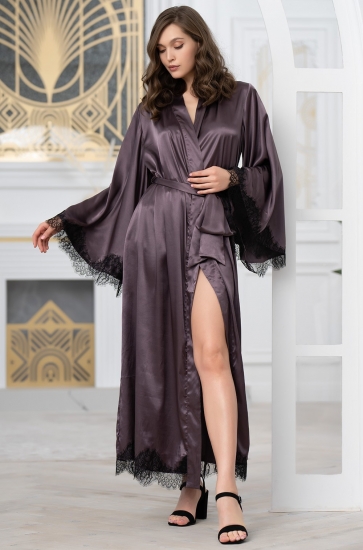 mia-amore Windsor длинный халат 3889 баклажан размер XXL Фиолетовый	