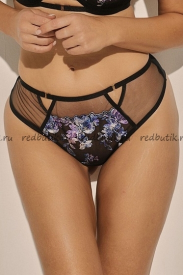kinga 1161/2-B FLOWER CHICK Трусы бразильяно 44 (XXL) Черный + синий