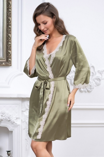 mia-mella халат Julia 8733 оливковый размер L/XL Зеленый