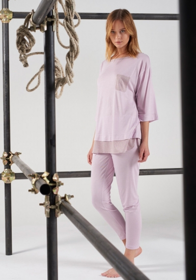 rebecca & bross. Трикотажная женская пижама из вискозы R&B_3712