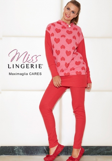 miss lingerie Красный теплый молодежный домашний комплект DiBen_Cares