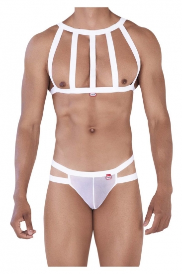 Pikante PIK 033101 Personality Harness Thongs Мужской комплект белый (тонги и сбруя)