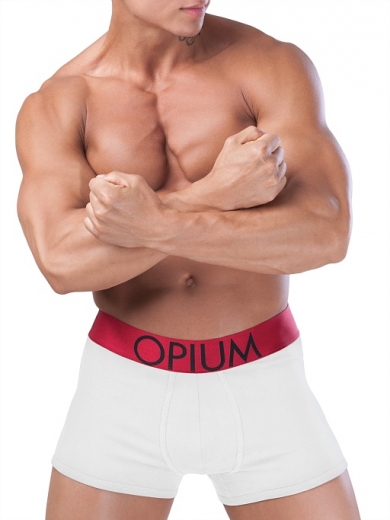 opium Мужские трусы боксеры белые с красной резинкой Opium Boxer R78