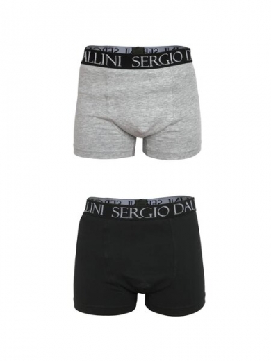 Sergio Dallini SG600-1 Трусы-боксеры для мальчиков черные/серые (х2)