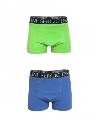 Sergio Dallini SG600-2 Трусы-боксеры для мальчиков синие/зеленые (х2)