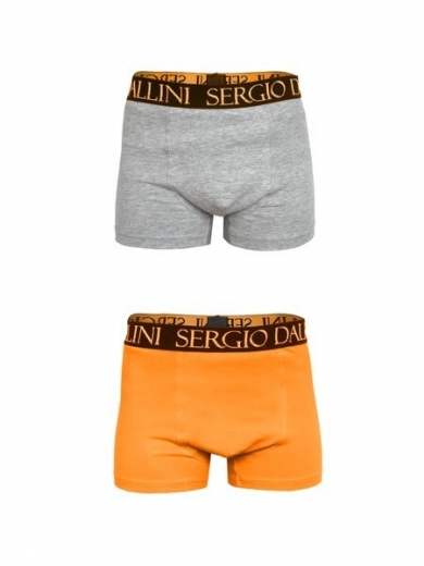 Sergio Dallini SG600-5 Трусы-боксеры для мальчиков серый/оранжевый (х2)