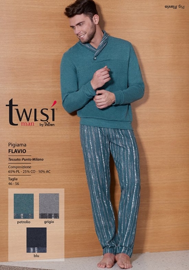 twisi Мужская домашняя одежда цвета морской волны Twisi_Flavio