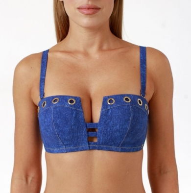 coquette revue Купальник раздельный бескаркасный с плавками бикини SWIM DENIM  sw55004-02/sw63004-02