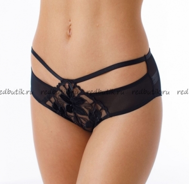 Трусы coquette revue Трусы-панти AMBASSADOR 61133-18 44 (XL) черный с нюдом