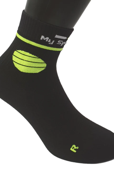 silca GD9192 Calzino Corto Nero-Giallo Fluo