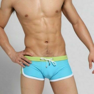 seobean Мужские плавки бирюзовые с салатовым поясом SEOBEAN Swimsuit Azure