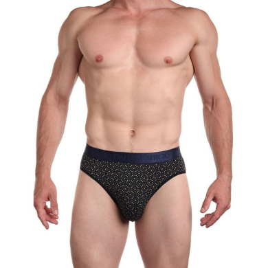 sergio dallini Мужские трусы слипы черные с узором Sergio Dallini SG2933-1