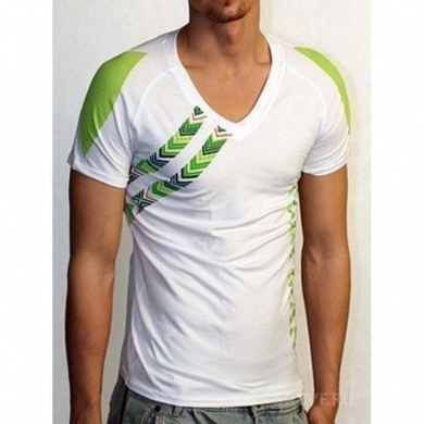 Футболка Doreanse Мужская футболка белая с зеленым принтом 2575