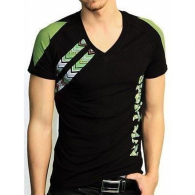 Футболка Doreanse Мужская футболка черная с зеленым принтом 2575